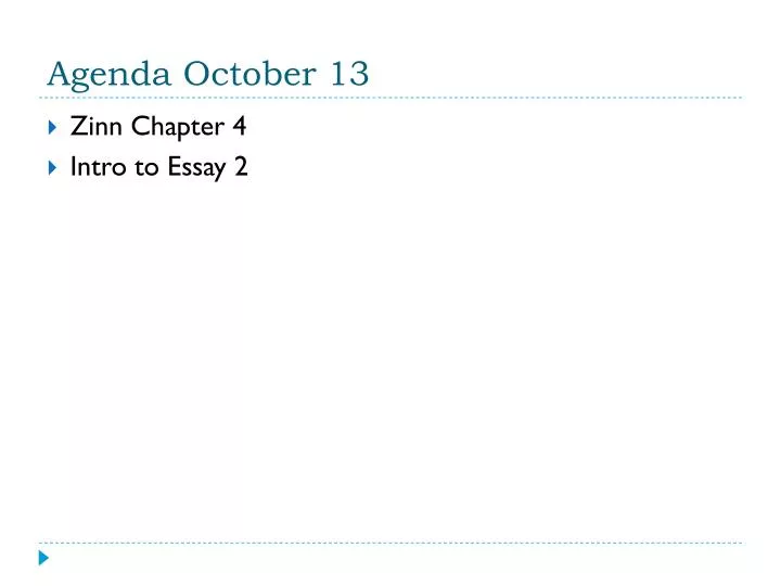 agenda october 13