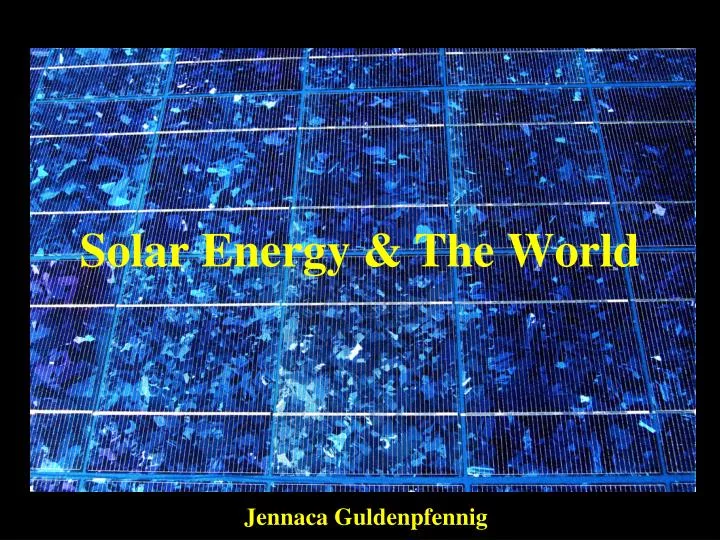 solar energy the world