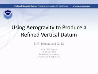 Using Aerogravity to Produce a Refined Vertical Datum