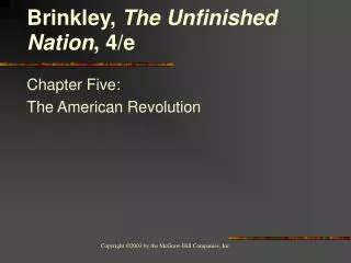 Chapter Five: The American Revolution