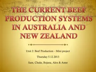 THE CURRENT BEEF PRODUCTION SYSTEMS IN AUSTRALIA AND NEW ZEALAND