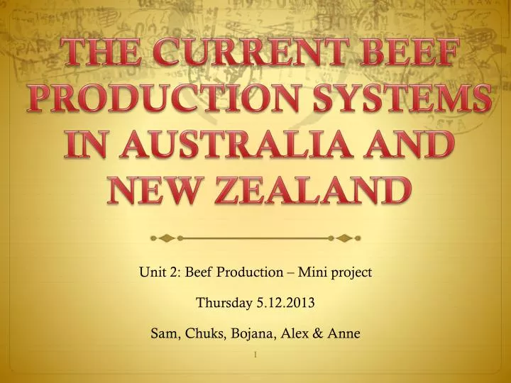 the current beef production systems in australia and new zealand