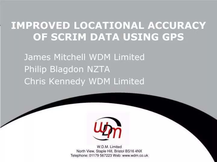 improved locational accuracy of scrim data using gps