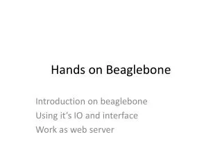 Hands on Beaglebone