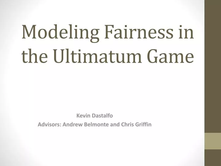 modeling fairness in the ultimatum game