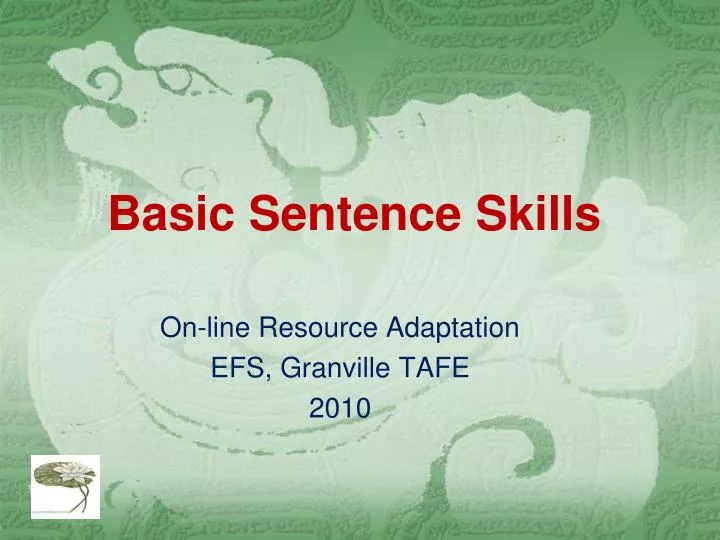 basic sentence skills