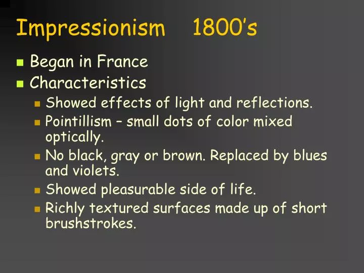 impressionism 1800 s