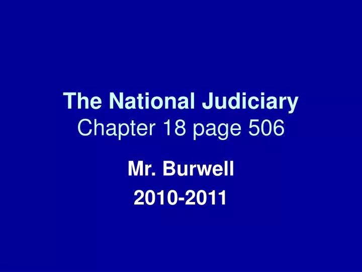 the national judiciary chapter 18 page 506