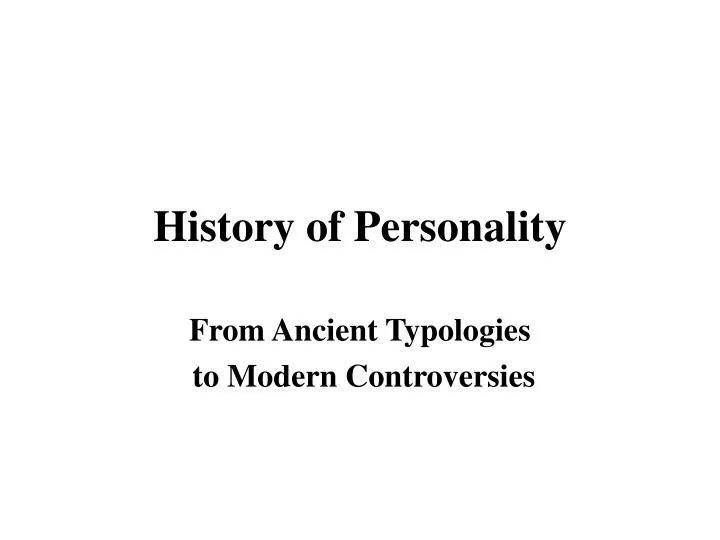 history of personality