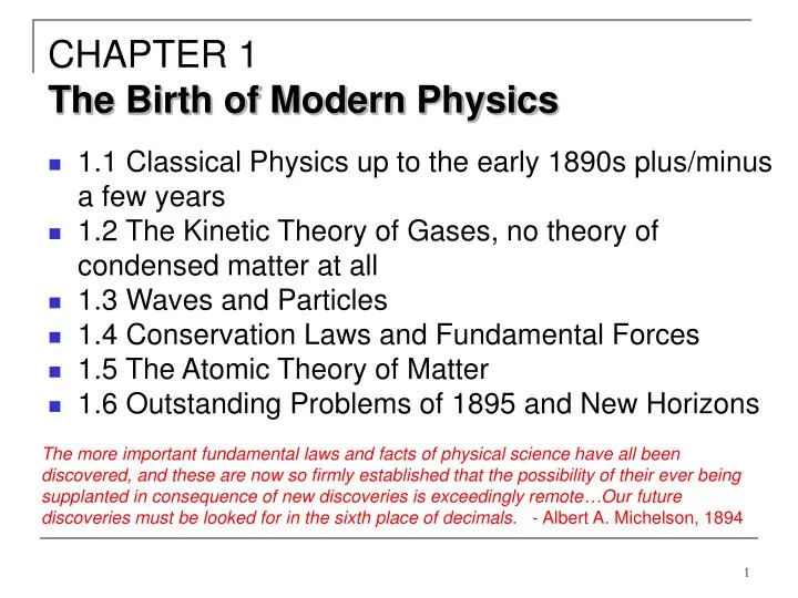 chapter 1 the birth of modern physics
