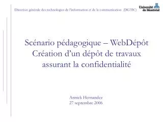 direction g n rale des technologies de l information et de la communication dgtic