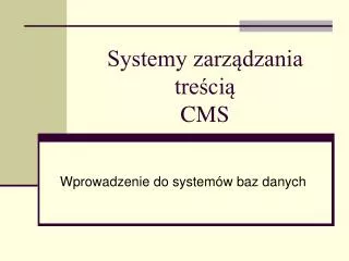 systemy zarz dzania tre ci cms