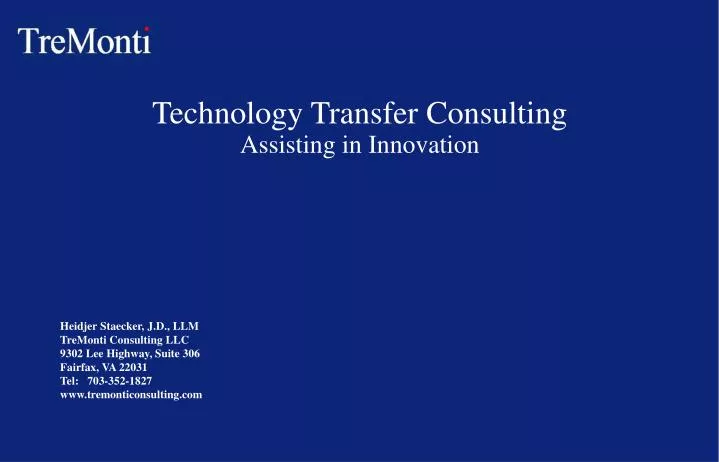technology transfer consulting assisting in innovation