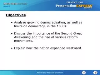 Analyze growing democratization, as well as limits on democracy, in the 1800s.