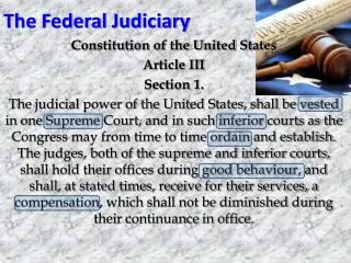 The Federal Judiciary