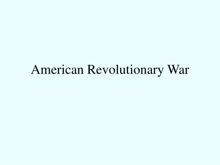 american revolutionary war