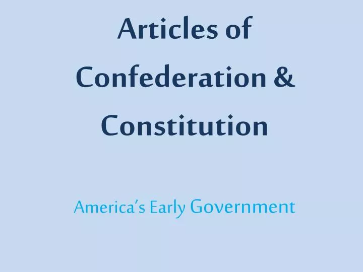 articles of confederation constitution