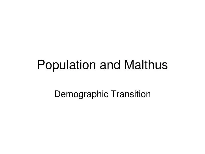population and malthus