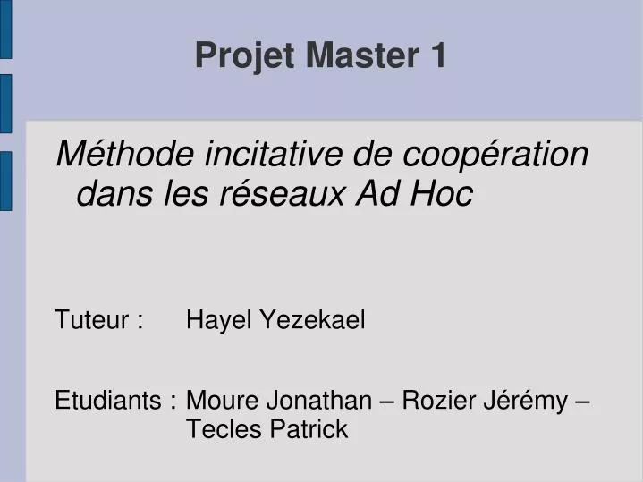 projet master 1