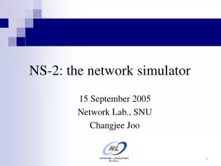 NS-2: the network simulator