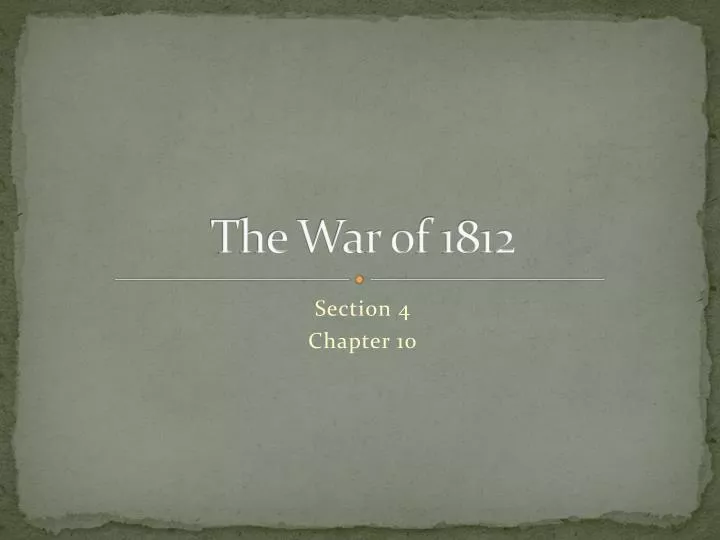 the war of 1812