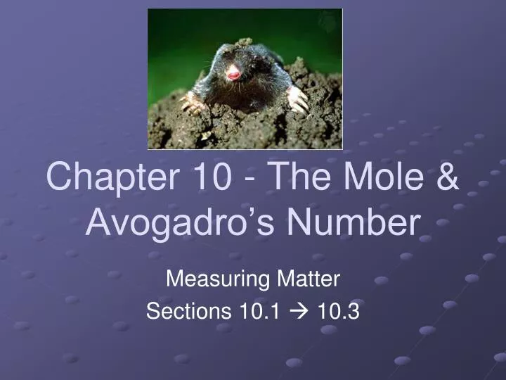 chapter 10 the mole avogadro s number