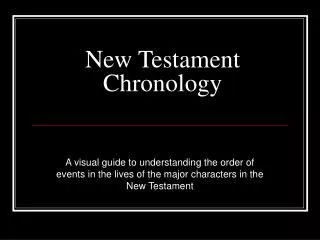 New Testament Chronology