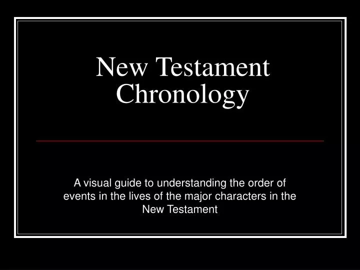 new testament chronology