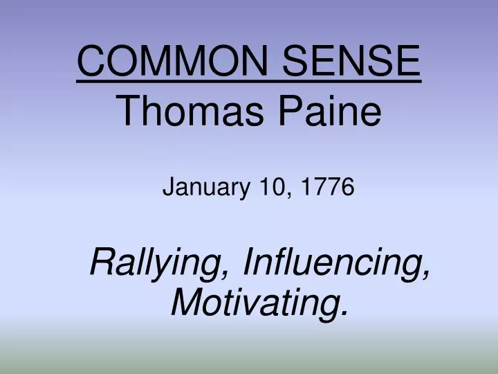 common sense thomas paine