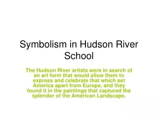 Symbolism in Hudson River School