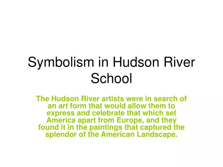 symbolism in hudson river school
