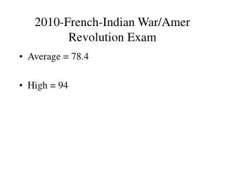 2010-French-Indian War/Amer Revolution Exam
