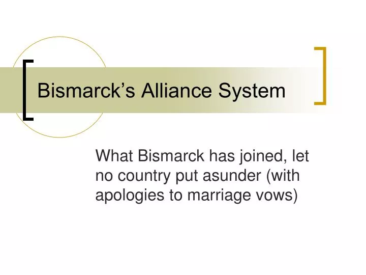 bismarck s alliance system
