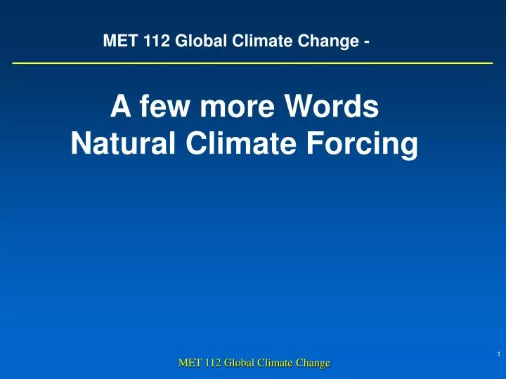 met 112 global climate change