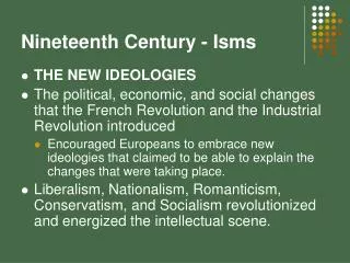 Nineteenth Century - Isms
