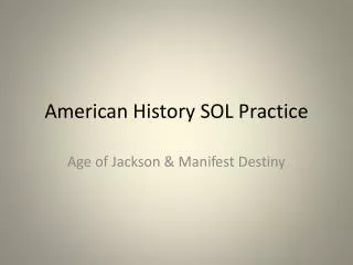 American History SOL Practice