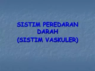 sistim peredaran darah sistim vaskuler