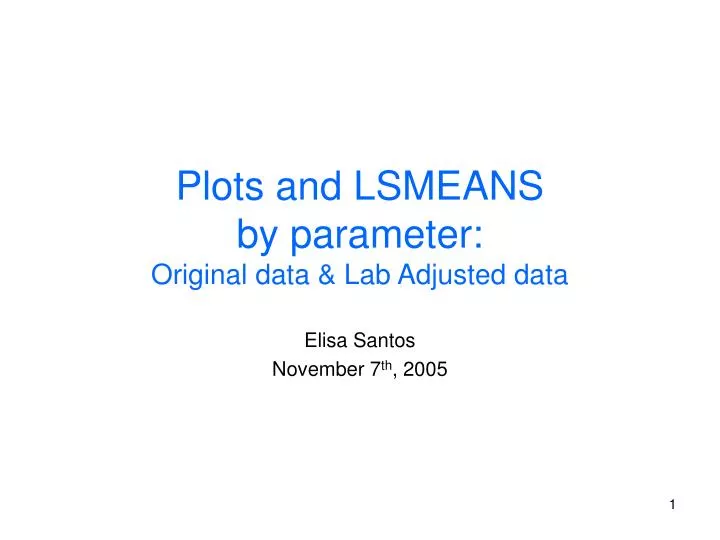 plots and lsmeans by parameter original data lab adjusted data