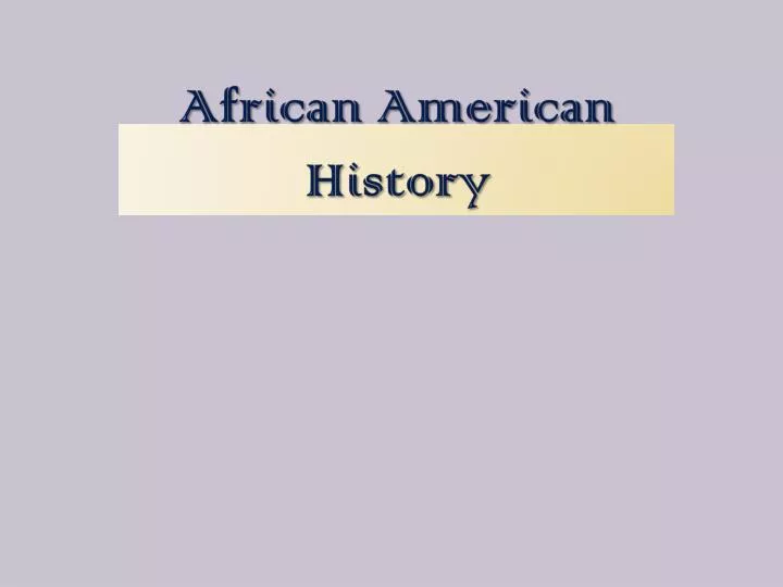 african american history