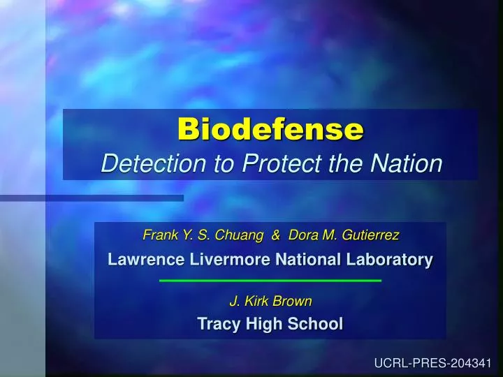 biodefense detection to protect the nation