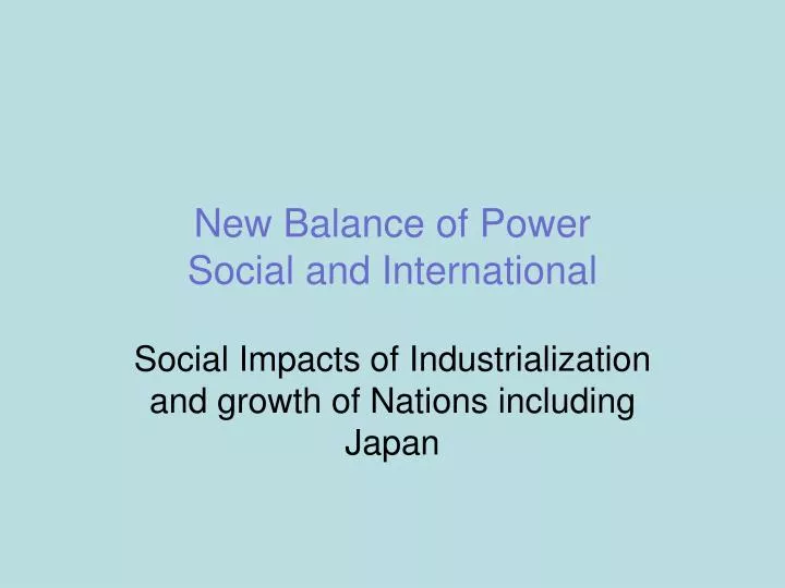 new balance of power social and international