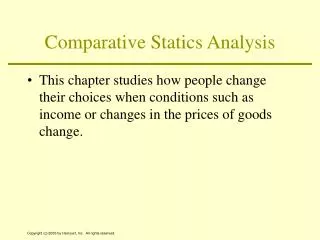 Comparative Statics Analysis