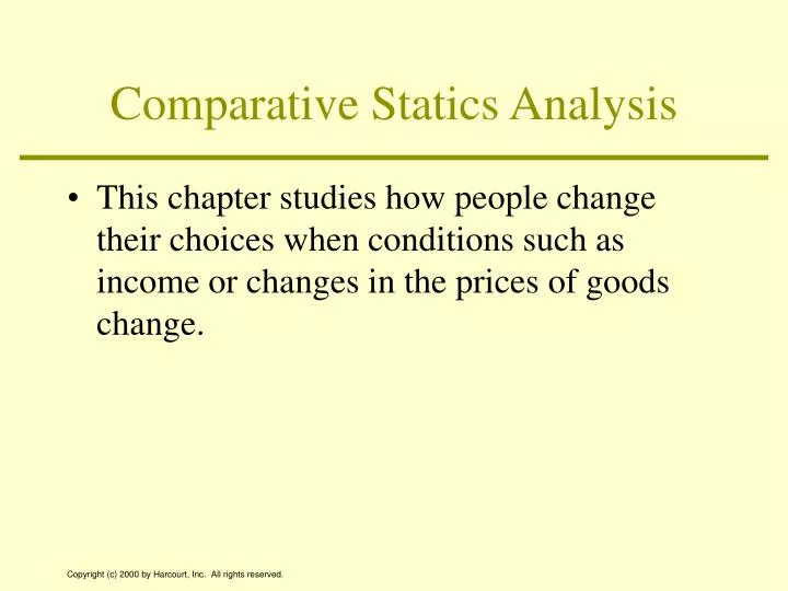 comparative statics analysis