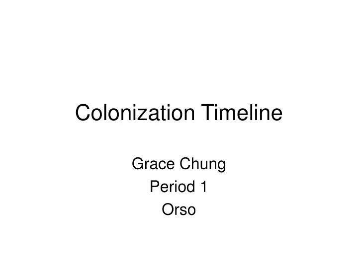 colonization timeline