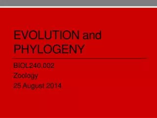 Evolution and Phylogeny