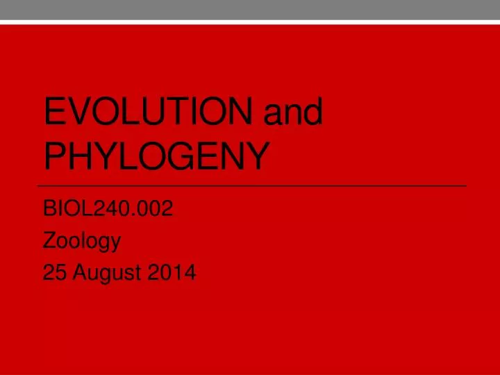 evolution and phylogeny