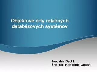 objektov rty rela n ch datab zov ch syst mov