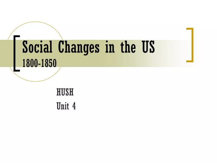 social changes in the us 1800 1850