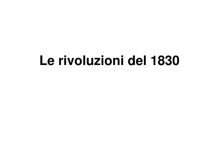 le rivoluzioni del 1830