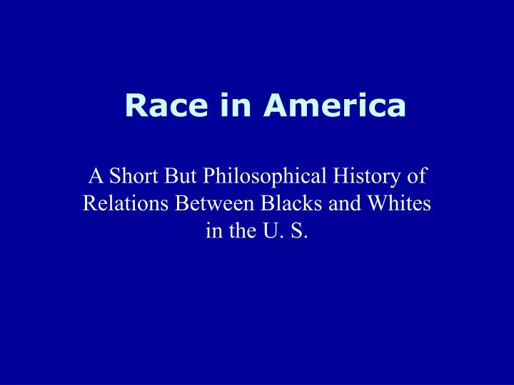 race in america